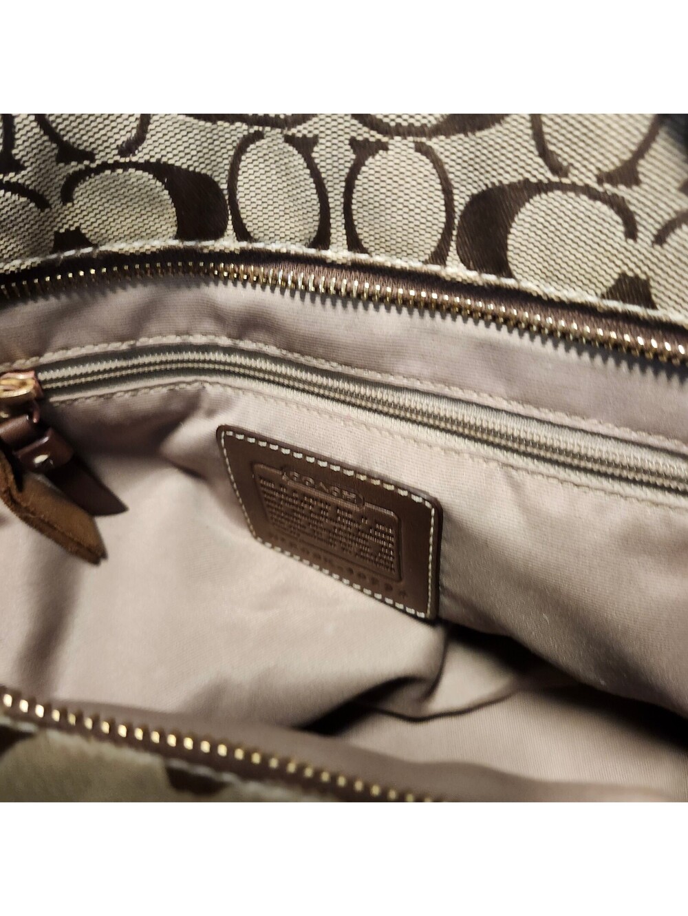 Coach Vintage Signature Patchwork Tote Bag Brown - Picture 4 of 13
